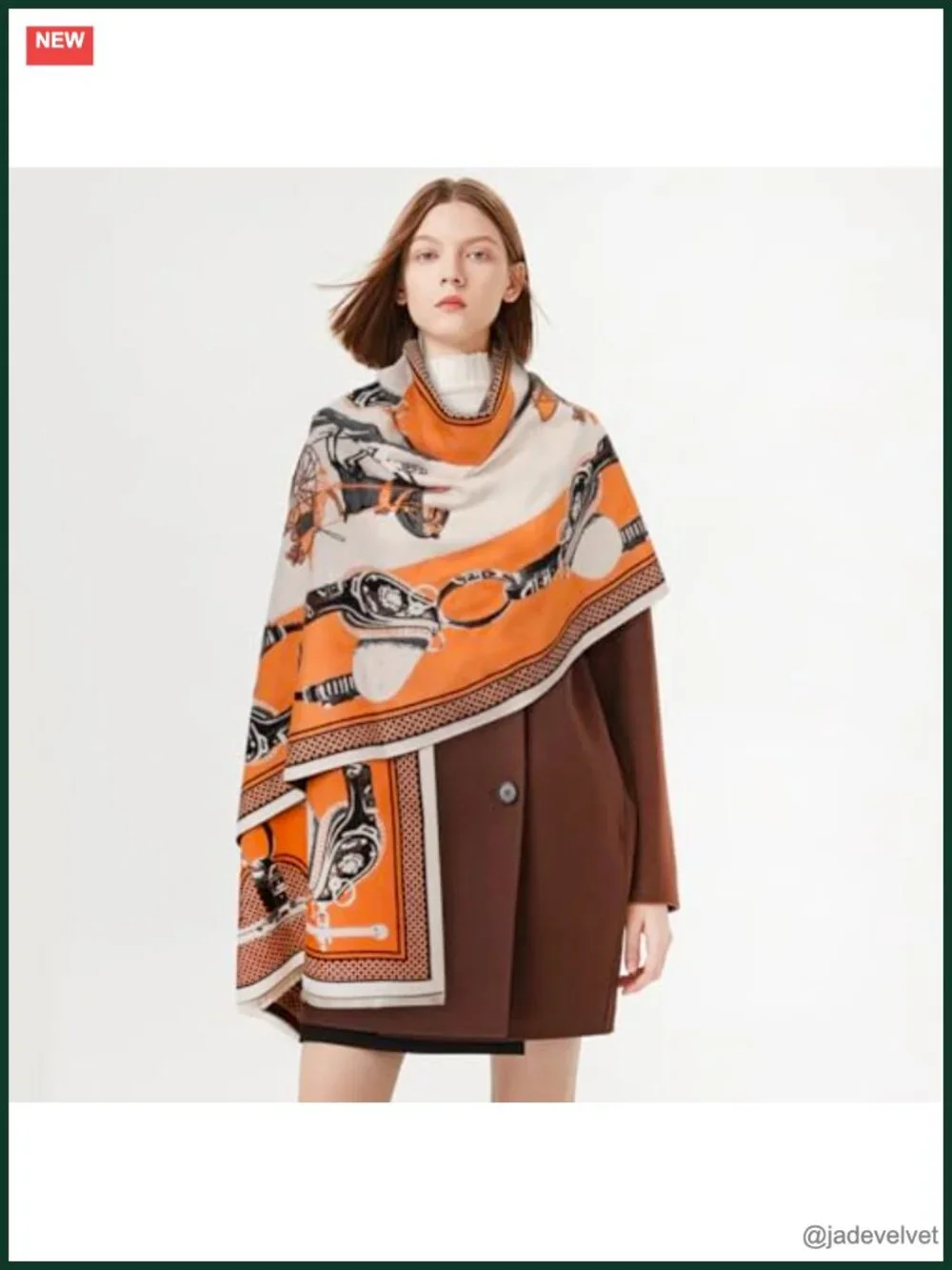 Pashmina Silk Shawl Wrap Blanket Poncho Cape Double Sided Fur Scarf